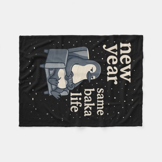 New Year Same Baka Life Penguin Joke Gaming Video  Fleece Deken (Voorkant (Horizontaal))