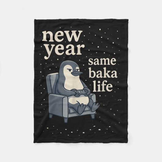 New Year Same Baka Life Penguin Joke Gaming Video  Fleece Deken (Voorkant)