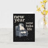 New Year Same Baka Life Penguin Joke Gaming Video  Kaart (Gele Bloem)