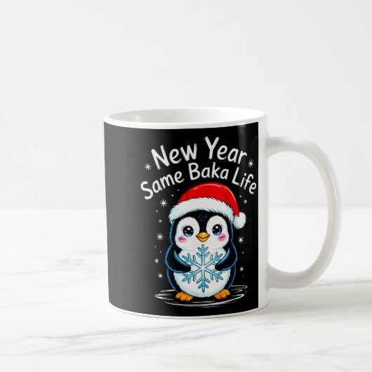 New Year Same Baka Life Penguin Joke  Koffiemok (Rechts)
