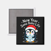 New Year Same Baka Life Penguin Joke  Magneet (Voorkant / Achterkant)