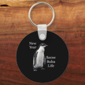 New Year Same Baka Life Penguin Joke  Sleutelhanger (Voorkant)