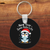 New Year Same Baka Life Penguin Joke Sleutelhanger (Voorkant)