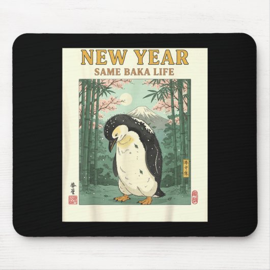 New Year Same Baka Life Penguin New Year 2026 Reso Muismat (Voorkant)