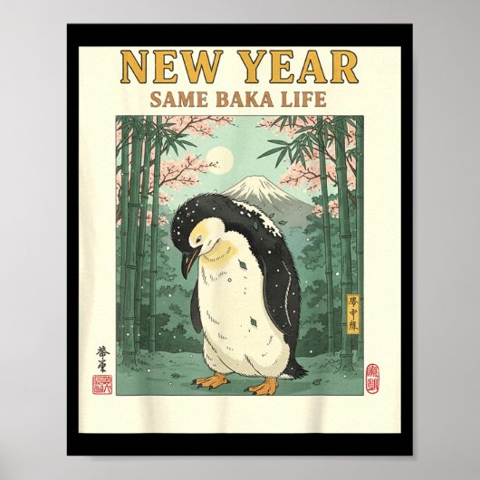 New Year Same Baka Life Penguin New Year 2026 Reso Poster (Voorkant)