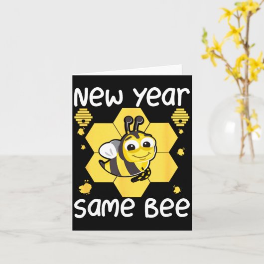 New Year Same Bee Meme Funny New Years Eve  Kaart (Gele Bloem)