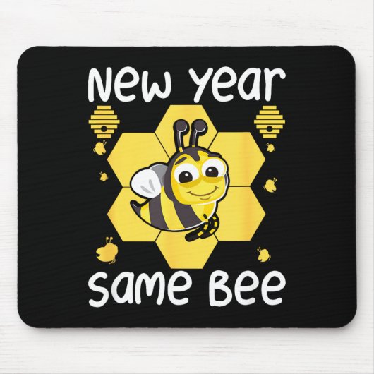 New Year Same Bee Meme Funny New Years Eve Muismat (Voorkant)