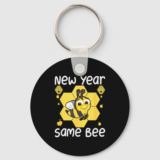 New Year Same Bee Meme Funny New Years Eve Sleutelhanger (Voorkant)