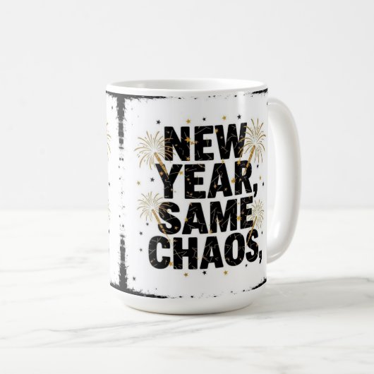 New year same chaos koffiemok (Voorkant rechts)