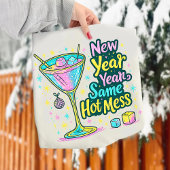 New Year Same Hot Mess Cocktail Glitter Art Trui