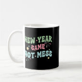 New Year Same Hot Mess Funny Design Koffiemok (Links)