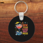 New Year Same Hot Mess Funny Tail Party Gift  Sleutelhanger (Voorkant)