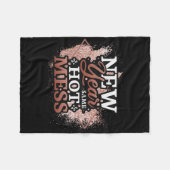 New Year Same Hot Mess Happy New Year  Fleece Deken (Voorkant (Horizontaal))