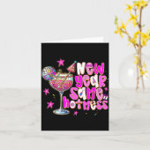 New Year Same Hot Mess Martini Tail New Year Women Kaart (Gele Bloem)