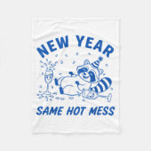 New Year Same Hot Mess Raccoon Fun Party  Fleece Deken (Voorkant)