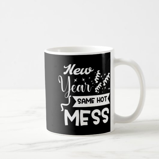 New Year Same Mess Funny New Year's Eve Koffiemok (Rechts)