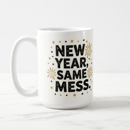 New year same mess koffiemok (Links)