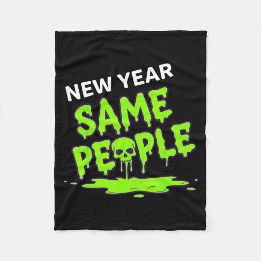 New Year Same People Funny Skull  Fleece Deken (Voorkant)