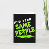 New Year Same People Funny Skull  Kaart (Voorkant)