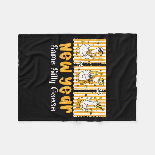 New Year Same Silly Goose Funny 2026 New Year Teac Fleece Deken (Voorkant (Horizontaal))