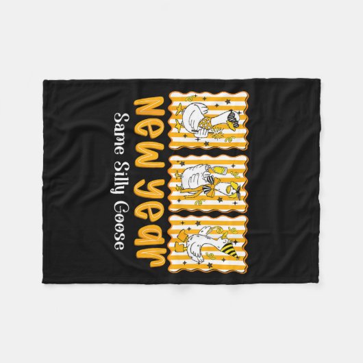 New Year Same Silly Goose Funny 2026 New Year Teac Fleece Deken (Voorkant (Horizontaal))