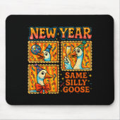 New Year Same Silly Goose Funny Retro Party Gift  Muismat (Voorkant)
