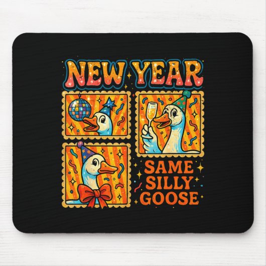 New Year Same Silly Goose Funny Retro Party Gift  Muismat (Voorkant)