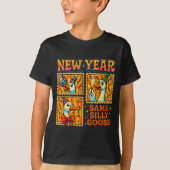 New Year Same Silly Goose Funny Retro Party Gift  T-shirt (Voorkant)