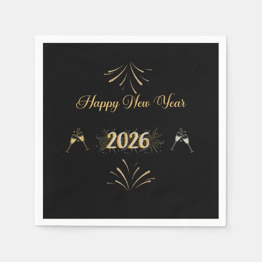 New Year Sparkle Paper Napkin Servet (Voorkant)