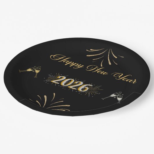 New Year Sparkle Paper Plate Papieren Bordje (Gekanteld)