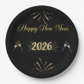 New Year Sparkle Paper Plate Papieren Bordje (Voorkant)
