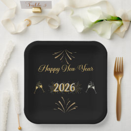 New Year Sparkle Paper Plate Papieren Bordje