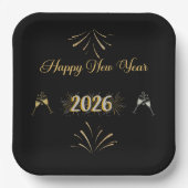 New Year Sparkle Paper Plate Papieren Bordje (Voorkant)