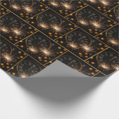 New Year Sparklers On a Midnight Clock Cadeaupapier (Hoek)