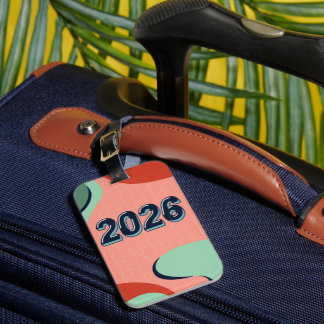 New year travel world tour Luggage Tag Bagagelabel