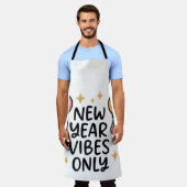 "New Year Vibes Only" Celebration Kitchen Apron Schort (Gedragen)