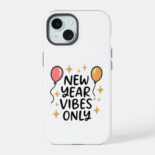 "New Year Vibes Only" iPhone Case iPhone 15 Case (Achterkant)