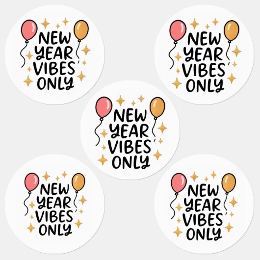 "New Year Vibes Only" Sticker (Groep)