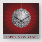 New Year Wall Clock Vierkante Klok (Voorkant)