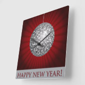 New Year Wall Clock Vierkante Klok (Hoek)