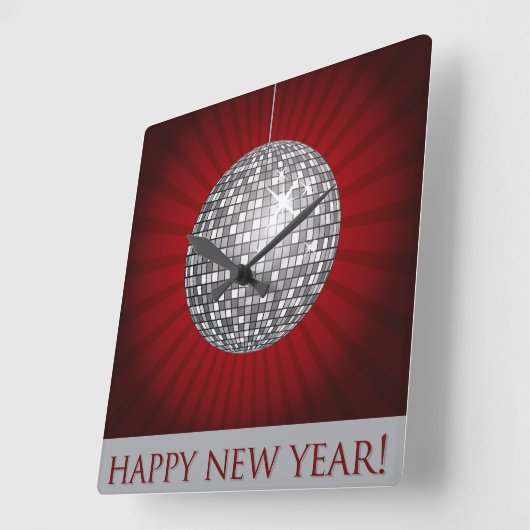 New Year Wall Clock Vierkante Klok (Hoek)