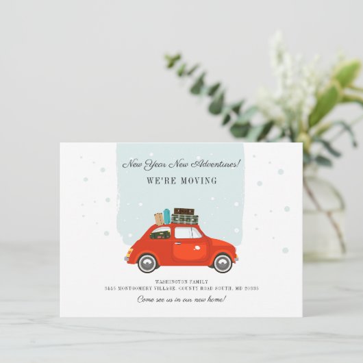 New Year We Moved Address Moving Announcement (Staand voorkant)