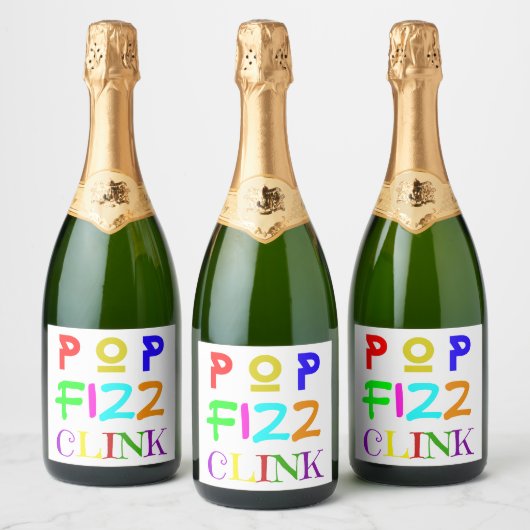 New Year Wine Labels Sparkling Wijnetiket (Flessen)