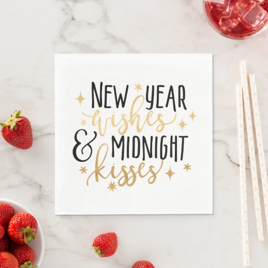 New Year Wishes en Midnight Kisses Servet (Insitu)