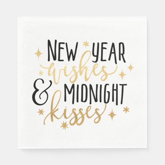 New Year Wishes en Midnight Kisses Servet (Voorkant)