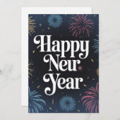 New Year Wishing Kaart (Voorkant / Achterkant)