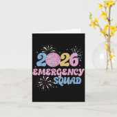 New Years 2026 Eve Emergency Squad Disco Ball Fire Kaart (Gele Bloem)