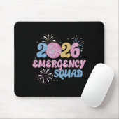 New Years 2026 Eve Emergency Squad Disco Ball Fire Muismat (Met muis)