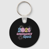New Years 2026 Eve Emergency Squad Disco Ball Fire Sleutelhanger (Voorkant)