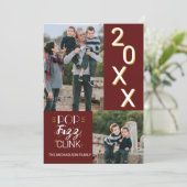 New Year's 2 Photo Family  Feestdagenkaart (Staand voorkant)